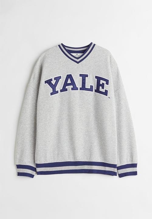H&M - Motif-detail sweatshirt - light grey marl/yale