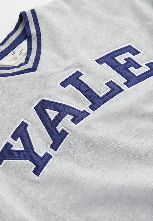 H&M - Motif-detail sweatshirt - light grey marl/yale