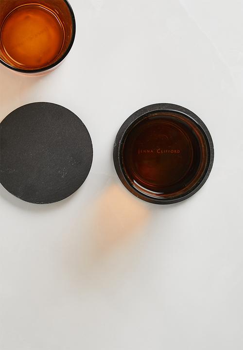 Excellent Houseware - Round coasters set of 4 - slate