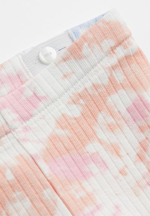 H&M - 2-Piece ribbed cotton set - white/tie-dye
