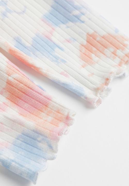H&M - 2-Piece ribbed cotton set - white/tie-dye