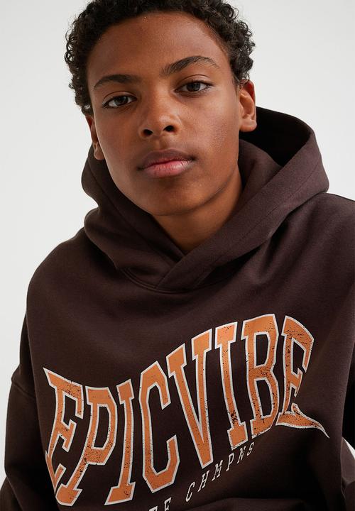 H&M - Oversized hoodie - dark brown/epic vibe