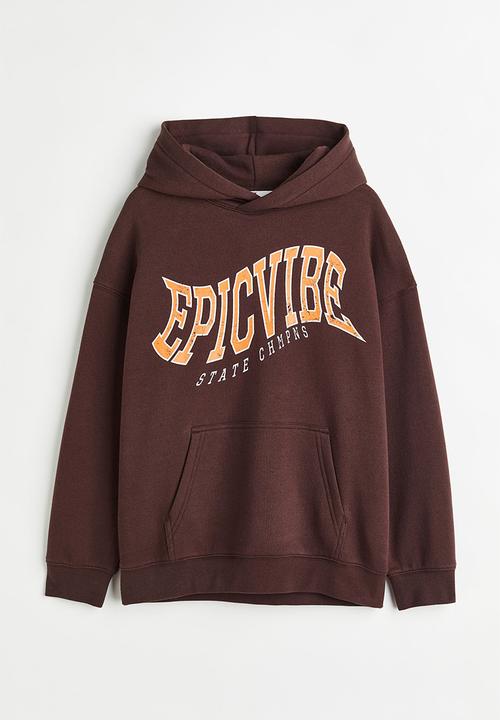 H&M - Oversized hoodie - dark brown/epic vibe