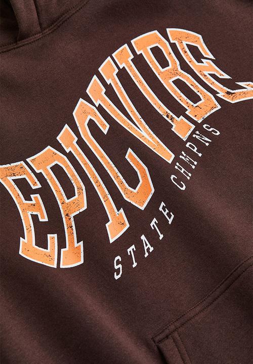 H&M - Oversized hoodie - dark brown/epic vibe