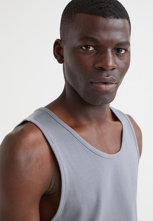 H&M - Cotton jersey vest top - grey