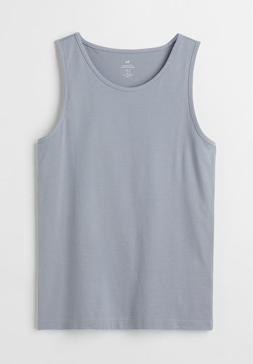 H&M - Cotton jersey vest top - grey