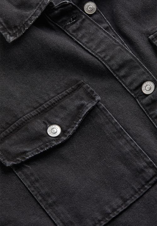H&M - Oversized denim shacket - black
