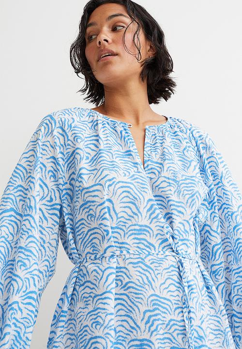 H&M - Balloon-sleeved dress - blue/multi