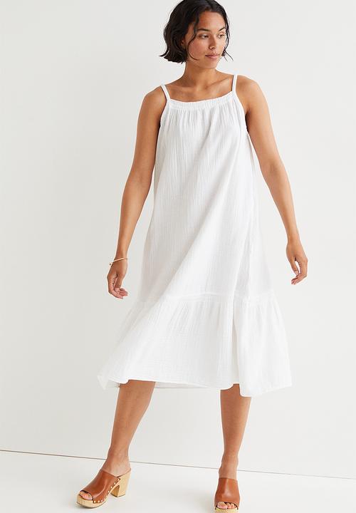 H&M - Double-weave cotton dress - white