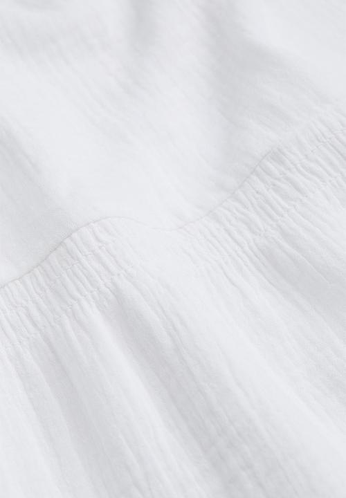 H&M - Double-weave cotton dress - white