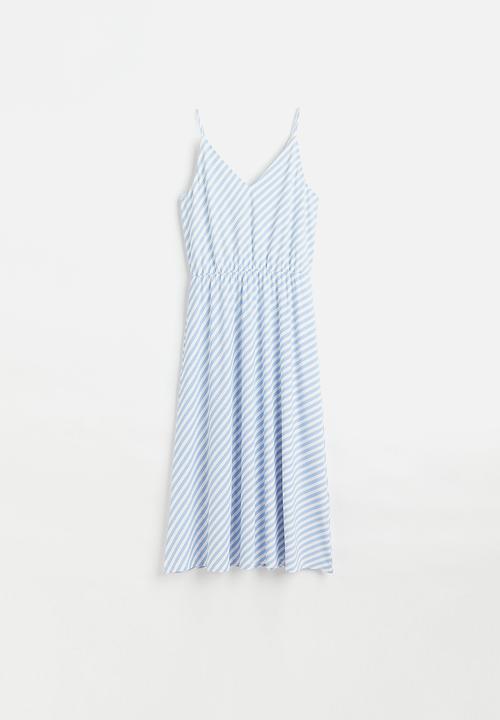 H&M - V-neck jersey dress - blue/multi