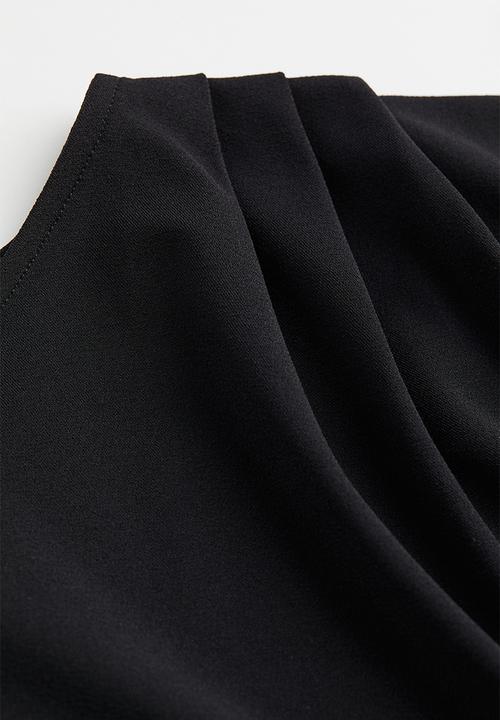 H&M - Draped jersey top - black
