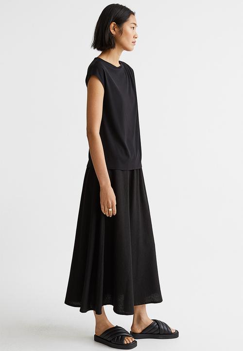 H&M - Draped jersey top - black