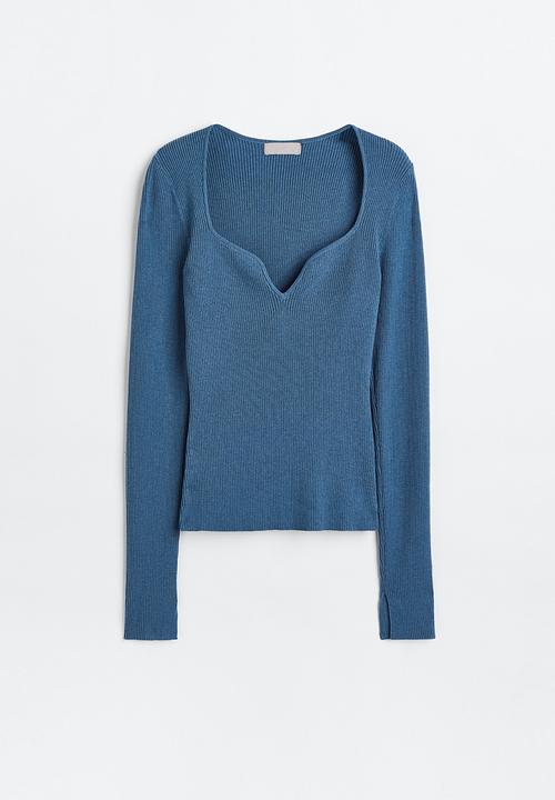 H&M - Rib-knit top - blue