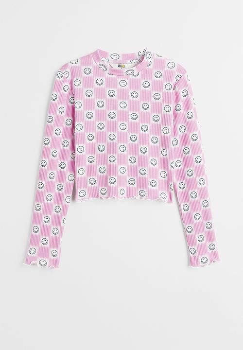 H&M - Printed jersey top - light purple/smileyworld®