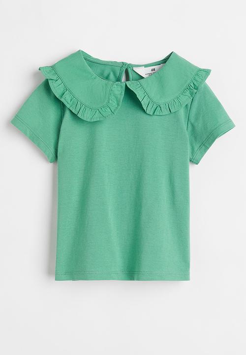 H&M - Collared T-shirt - green