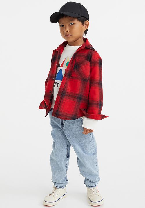 H&M - Cotton flannel shirt - multi,red
