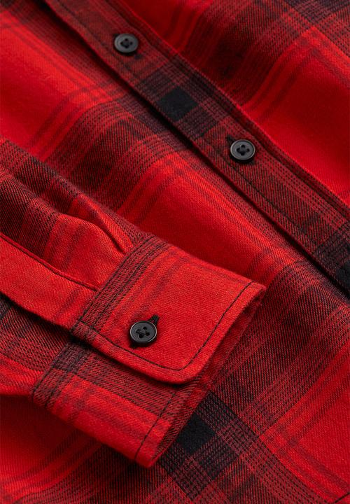 H&M - Cotton flannel shirt - multi,red