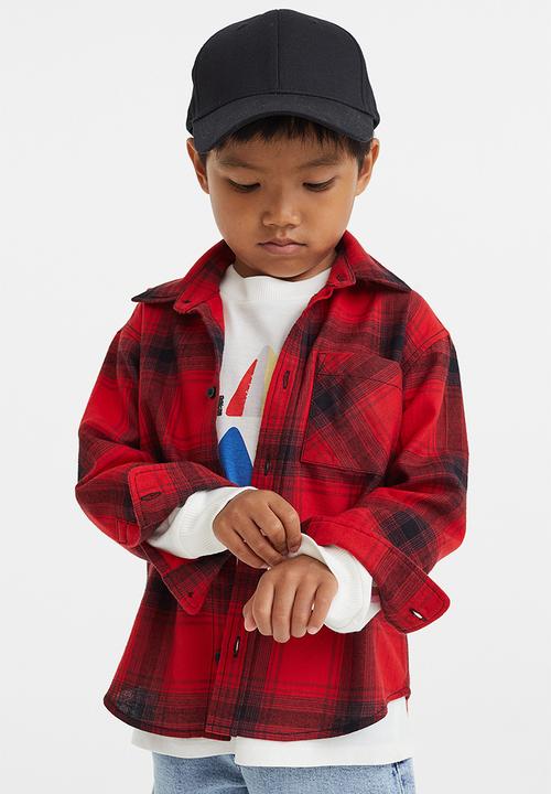 H&M - Cotton flannel shirt - multi,red