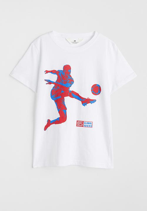 H&M - Cotton T-shirt - white/footballer
