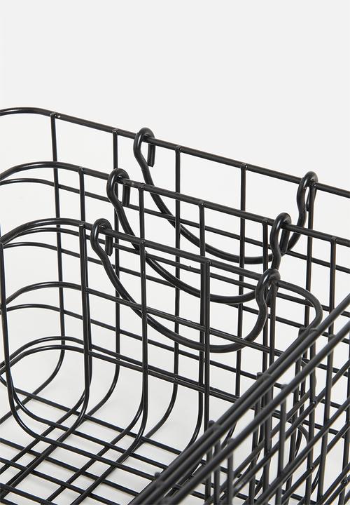 Excellent Houseware - Metal basket set of 3-black