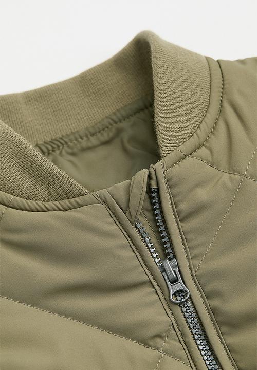 H&M - Quilted bomber jacket - khaki green