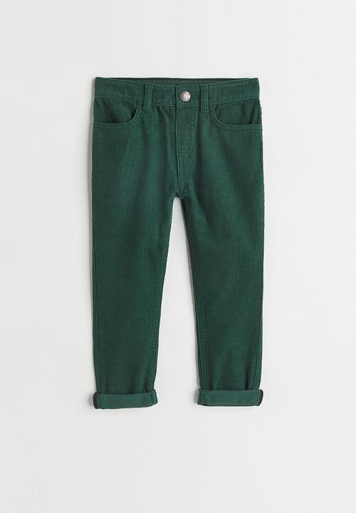 H&M - Slim fit corduroy trousers - green