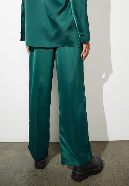 Superbalist - Co-ord satin wide leg - emerald green