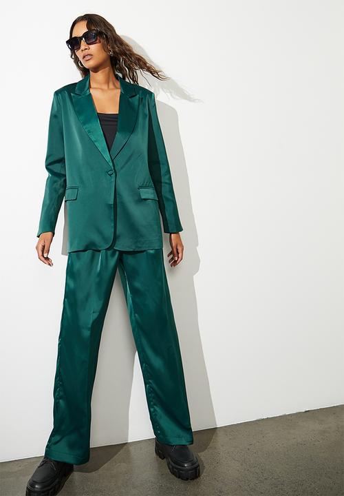 Superbalist - Co-ord satin blazer - emerald