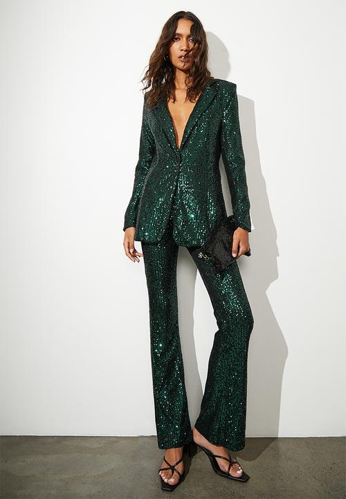Superbalist - Sequin flare leg - emerald