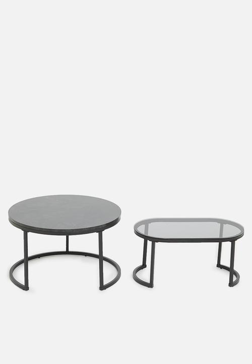 Sixth Floor - Spiro coffee table set of 2 - black