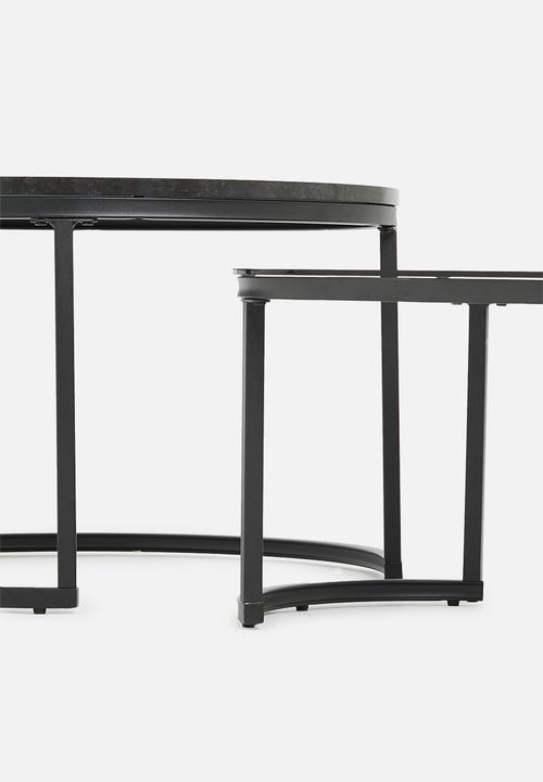 Sixth Floor - Spiro coffee table set of 2 - black