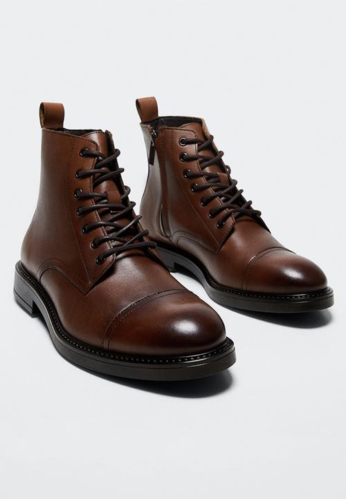 MANGO - Ankle boots cortona - med brown
