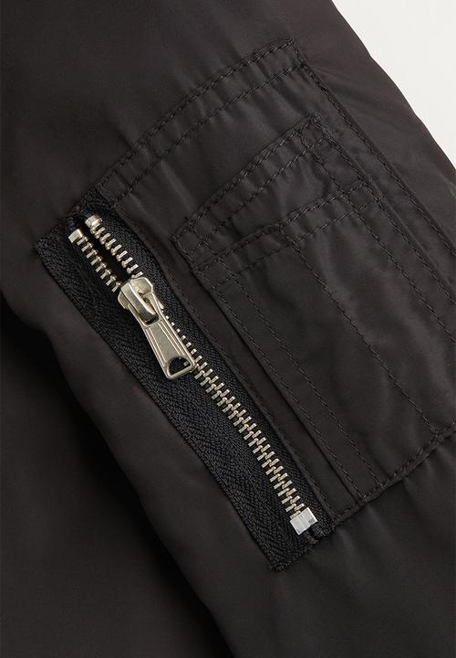 H&M - Hooded bomber jacket - black