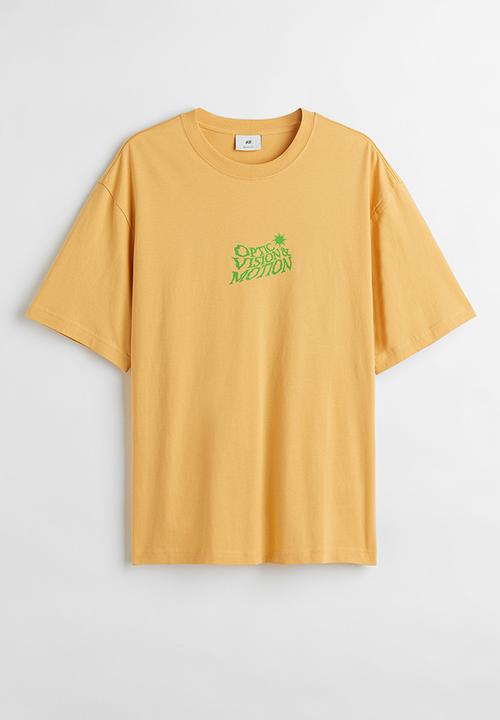H&M - Relaxed fit cotton T-shirt - yellow/optic vision