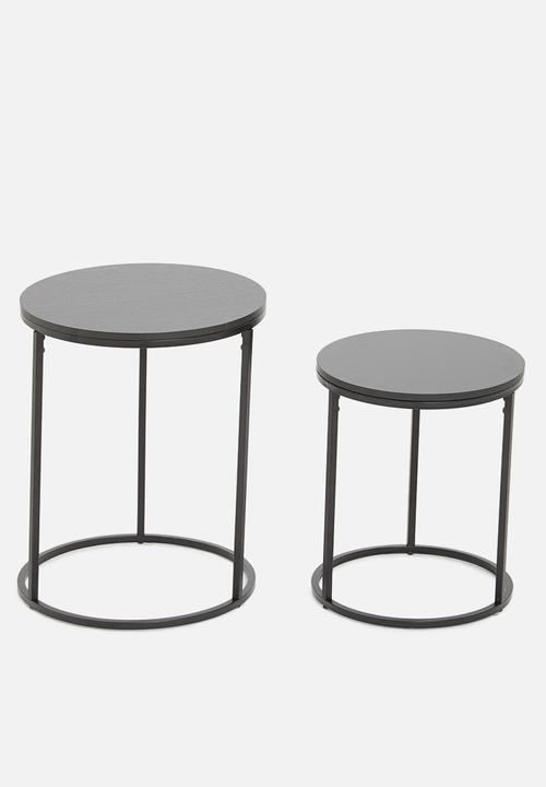 H&S - Vivienne nested side tables - black 