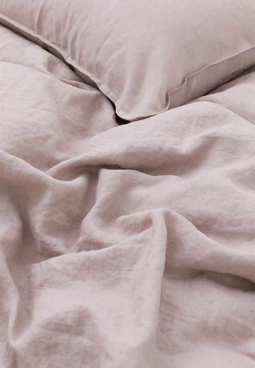 H&M - Linen duvet cover set - powder pink