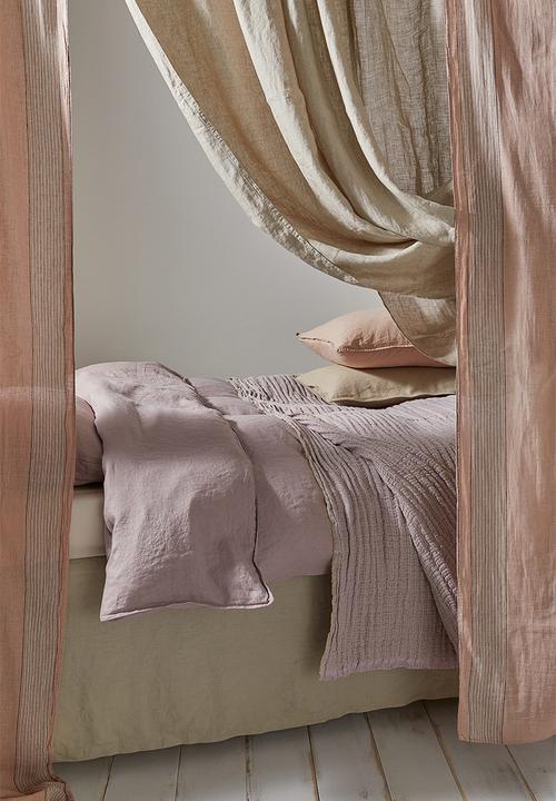 H&M - Linen duvet cover set - powder pink