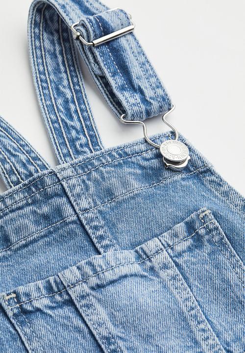 H&M - Comfort stretch dungarees - light denim blue