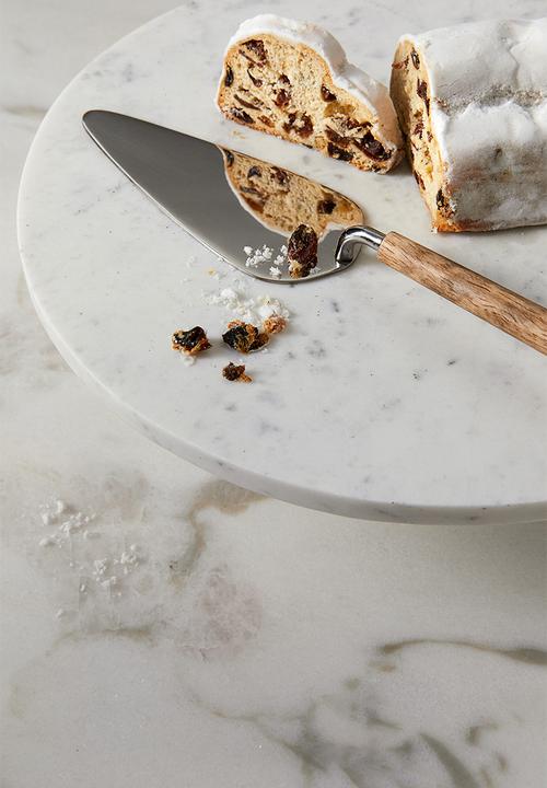 H&M - Metal and wood cake slice - silver