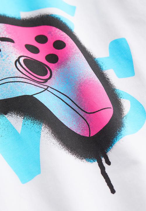H&M - Printed t-shirt - white/game controller