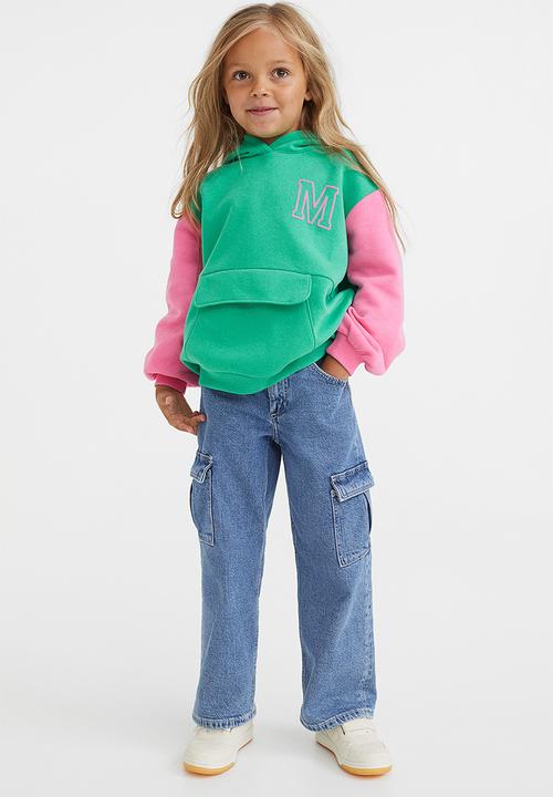 H&M - Printed hoodie - green/block-coloured