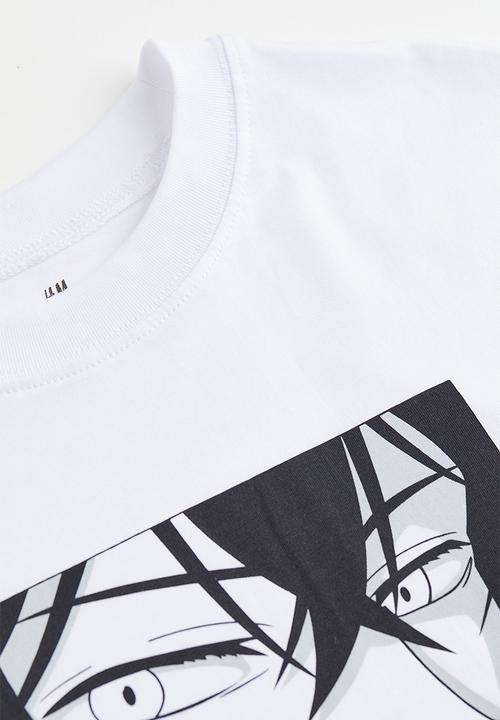 H&M - Print-motif jersey top - white/manga