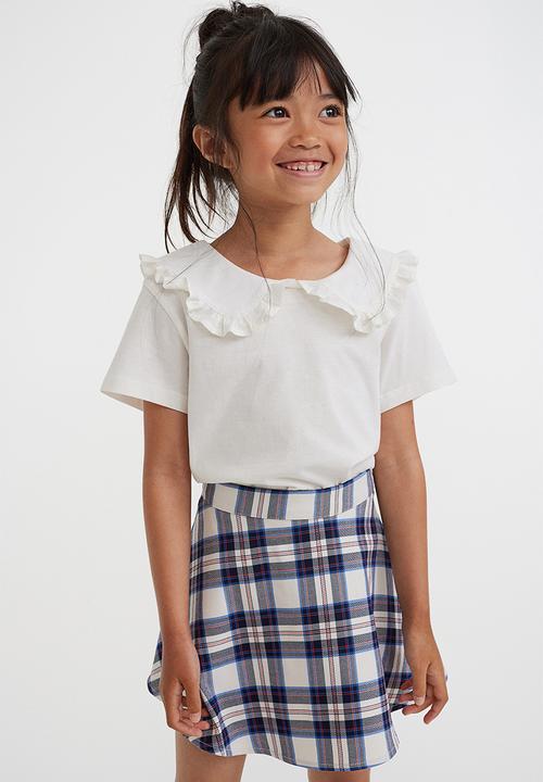 H&M - Twill skirt - cream/checked