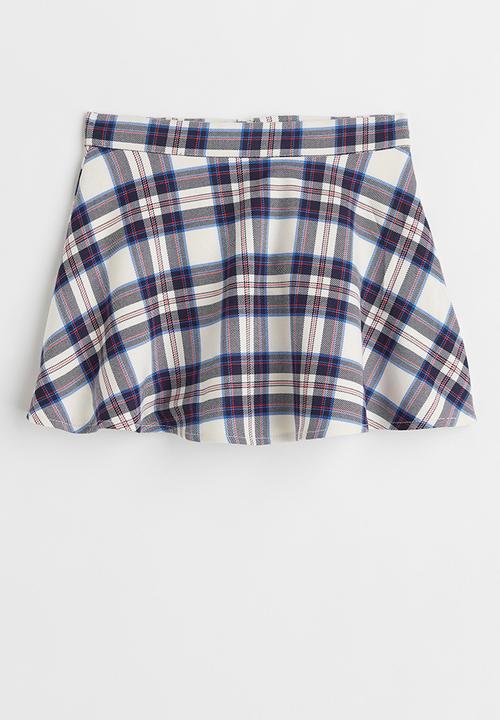 H&M - Twill skirt - cream/checked