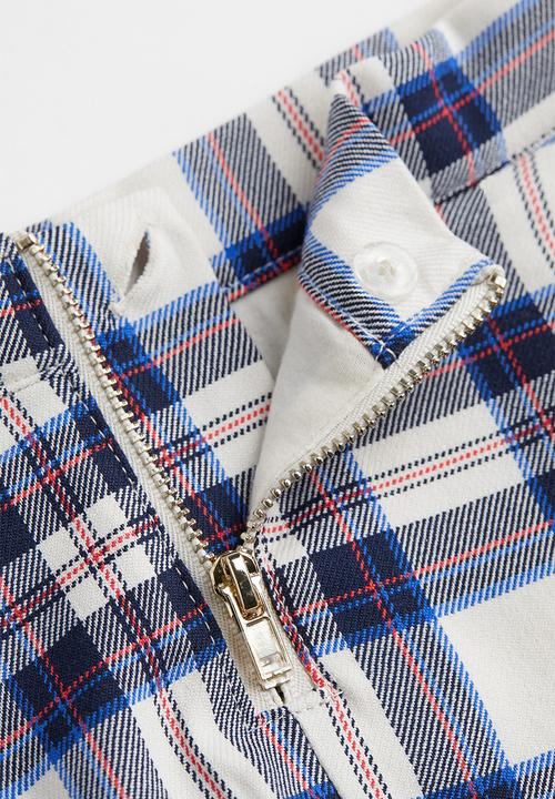 H&M - Twill skirt - cream/checked