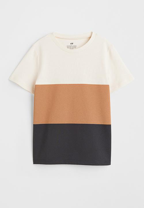 H&M - T-shirt - natural white/block-coloured