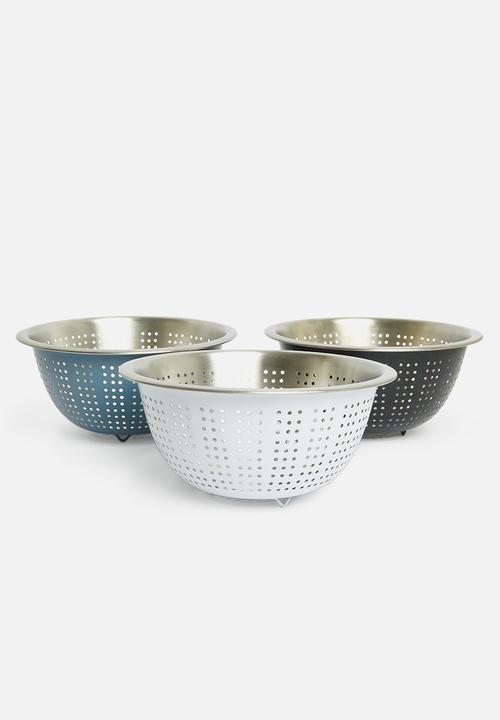 Excellent Houseware - Stainless steel colander - cream