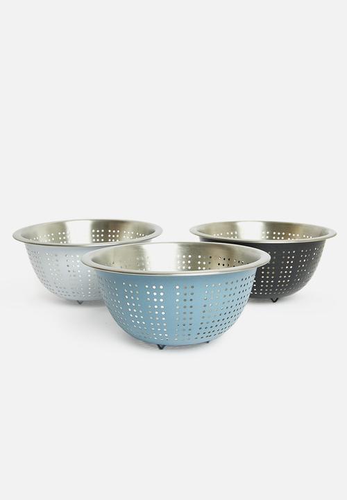 Excellent Houseware - Stainless steel colander - blue
