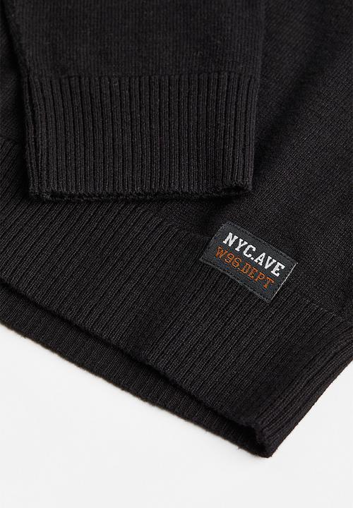 H&M - Fine-knit cotton jumper - black